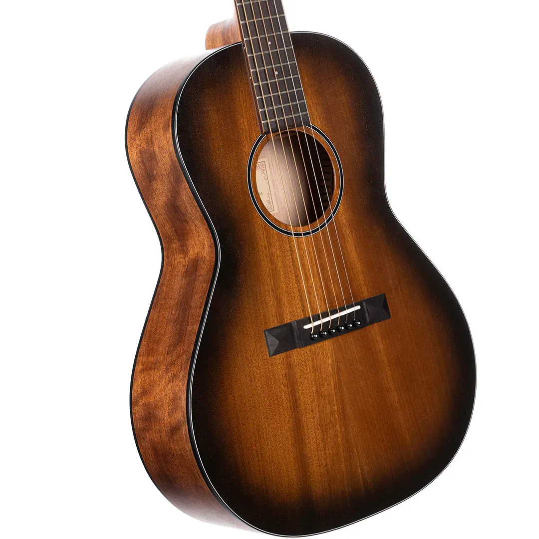 CORT Core-PE Mahogany Parlor Acoustic Electric Guitar – Open Pore Black Burst — view 3