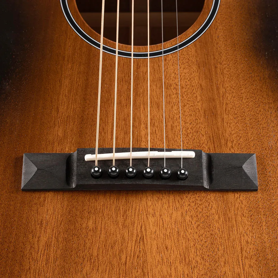CORT Core-PE Mahogany Parlor Acoustic Electric Guitar – Open Pore Black Burst — view 5