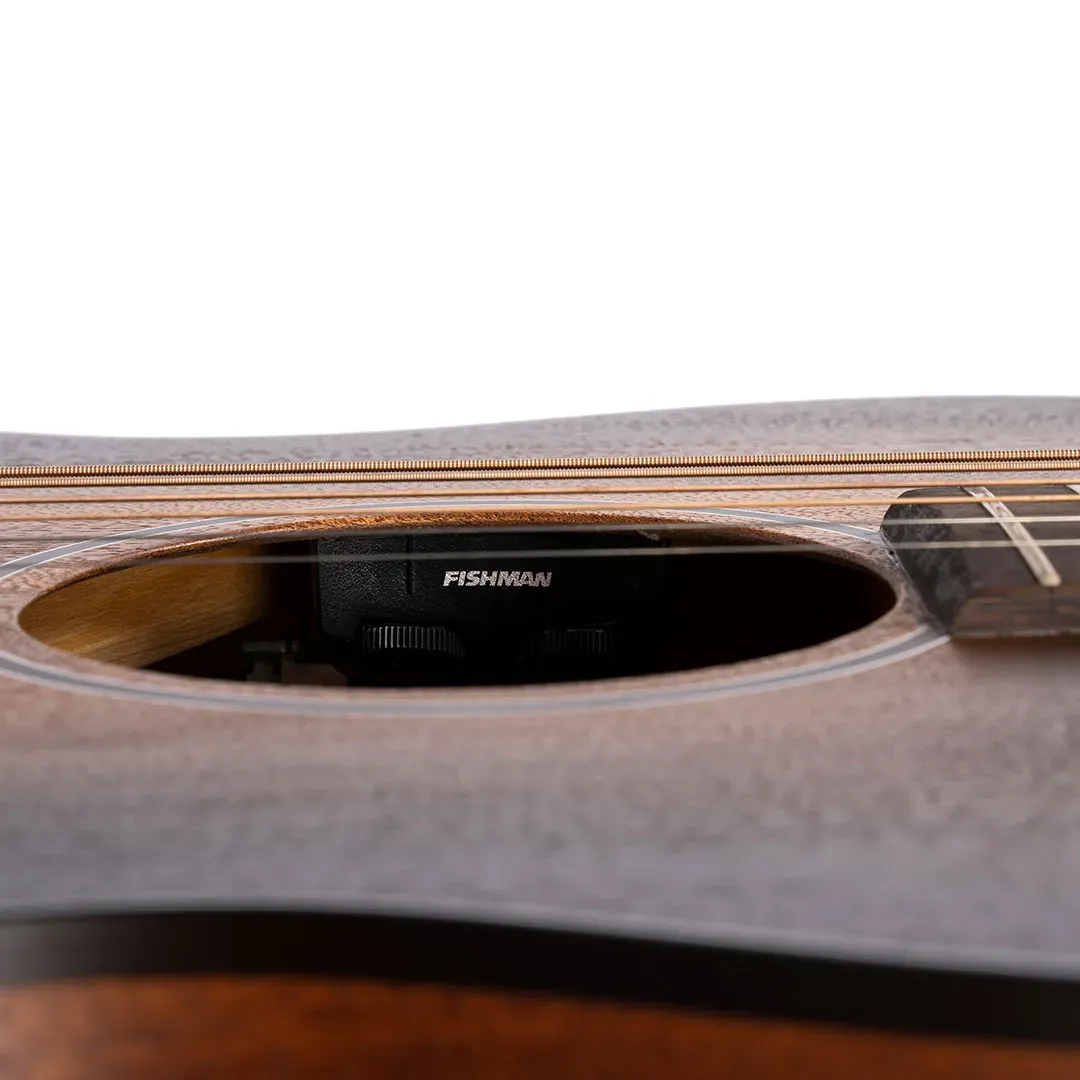 CORT Core-PE Mahogany Parlor Acoustic Electric Guitar – Open Pore Black Burst — view 7