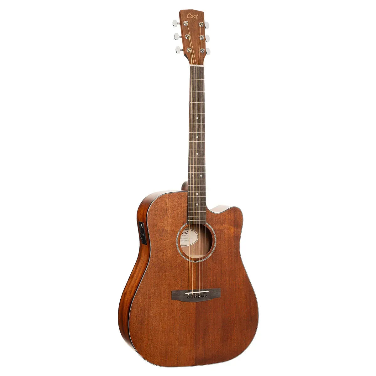 Cort Earth60MCE Acoustic-Electric Guitar – Mahogany Natural — view 3