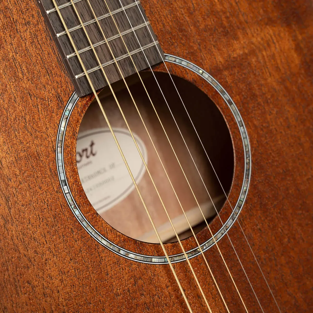 Cort Earth60MCE Acoustic-Electric Guitar – Mahogany Natural — view 4