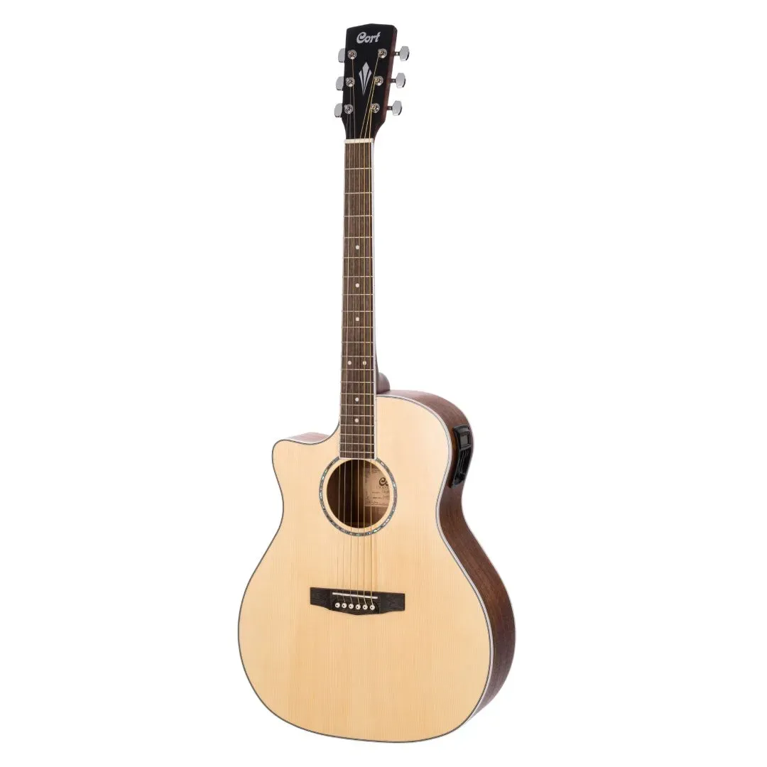 Cort GA MEDX Left-Handed Electric Acoustic Guitar - Open Pore Natural — view 2