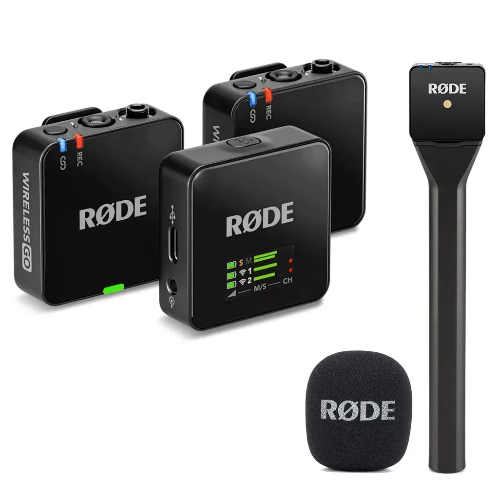 Rode Wireless GO (Gen 3) 2-Person Compact Wireless Microphone System + FREE Rode Interview GO