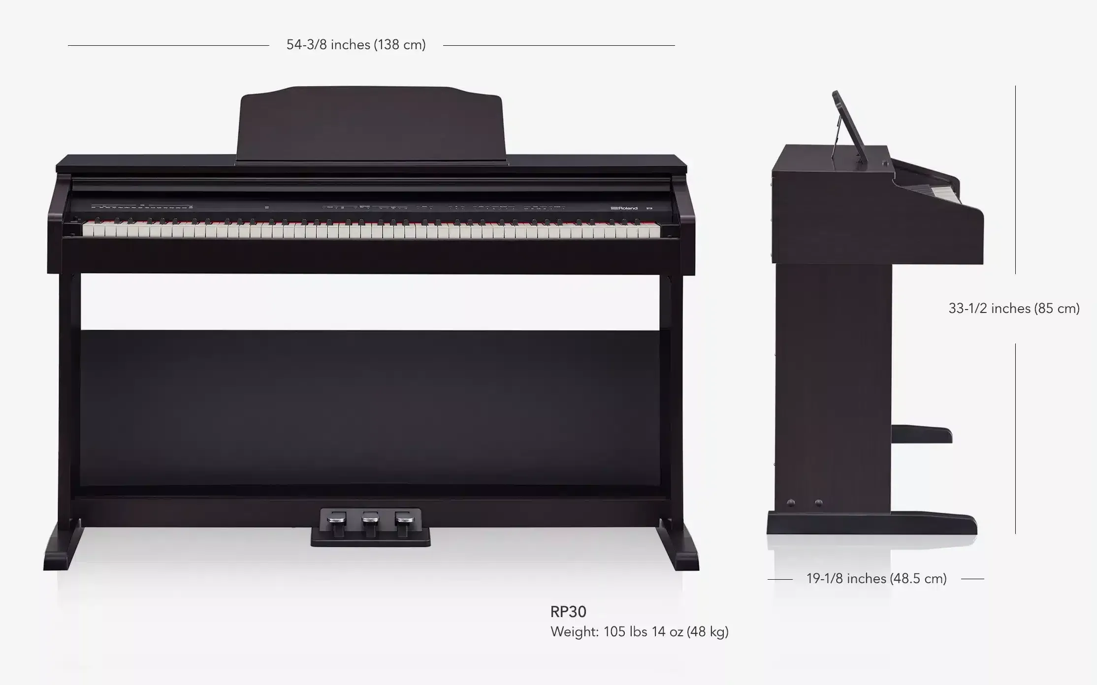 Roland RP30 Digital Cabinet Piano — view 7