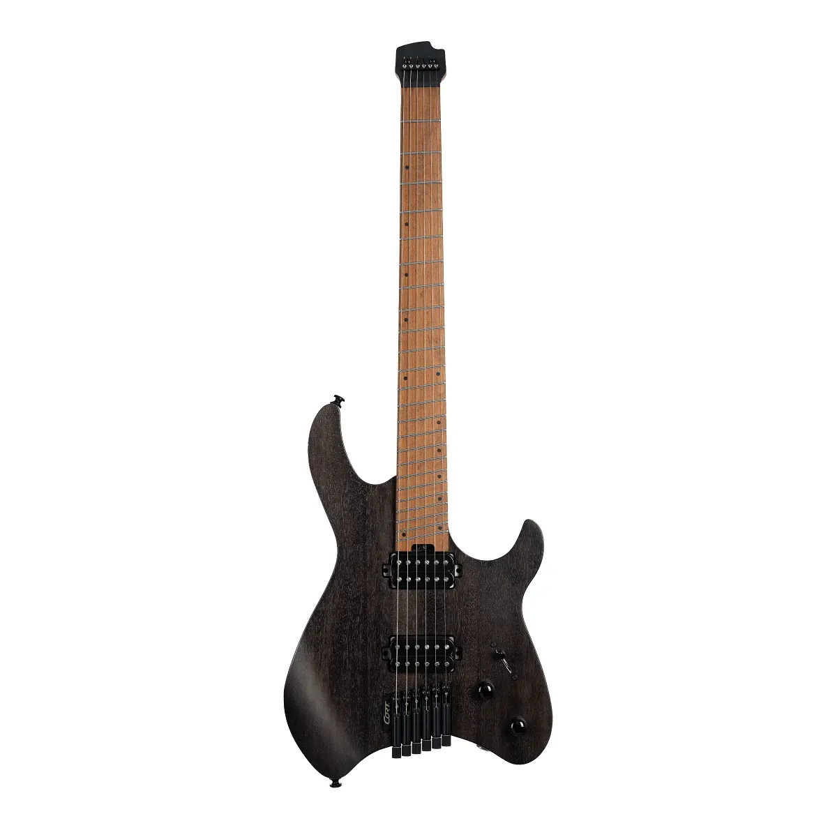 Cort Space G6MS Headless Electric Guitar – Semi Gloss Trans Black — view 2