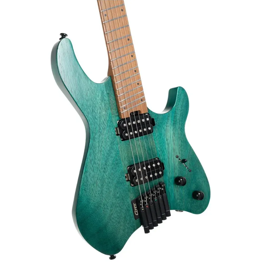 Cort Space G6MS Headless Electric Guitar – Semi Gloss Turquoise