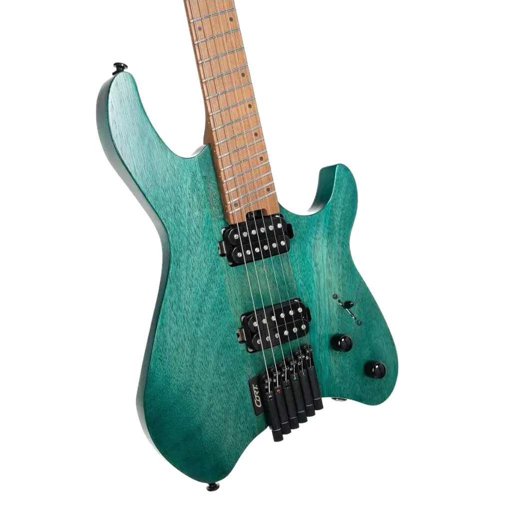 Cort Space G6MS Headless Electric Guitar – Semi Gloss Turquoise