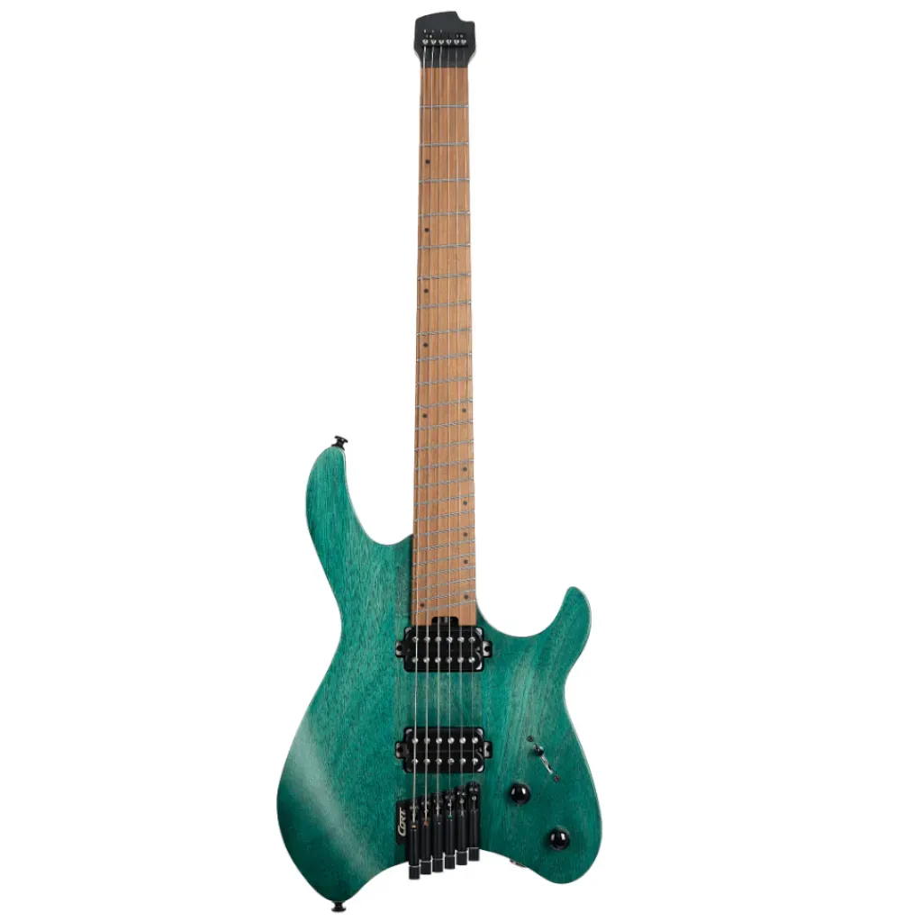Cort Space G6MS Headless Electric Guitar – Semi Gloss Turquoise — view 2