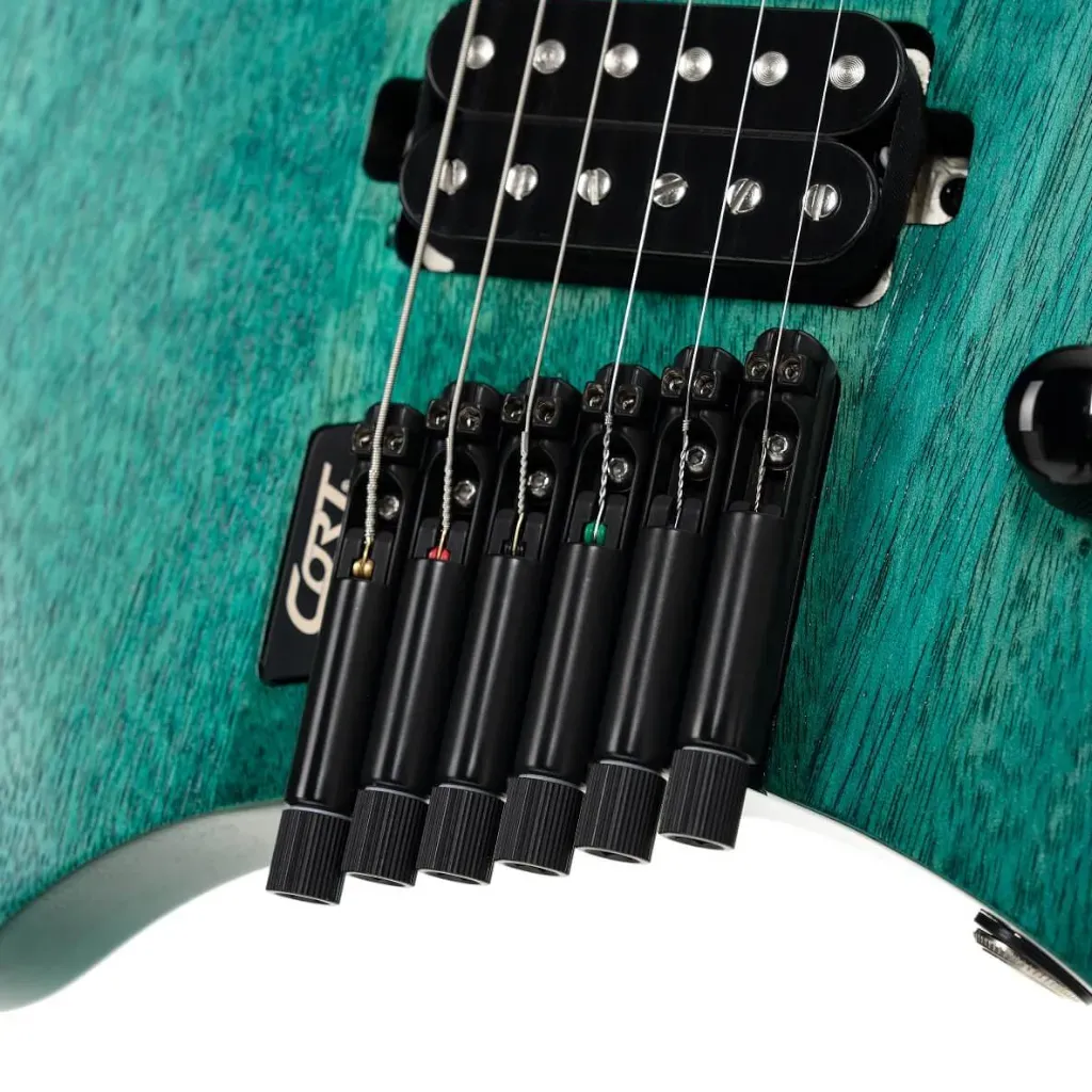Cort Space G6MS Headless Electric Guitar – Semi Gloss Turquoise — view 4
