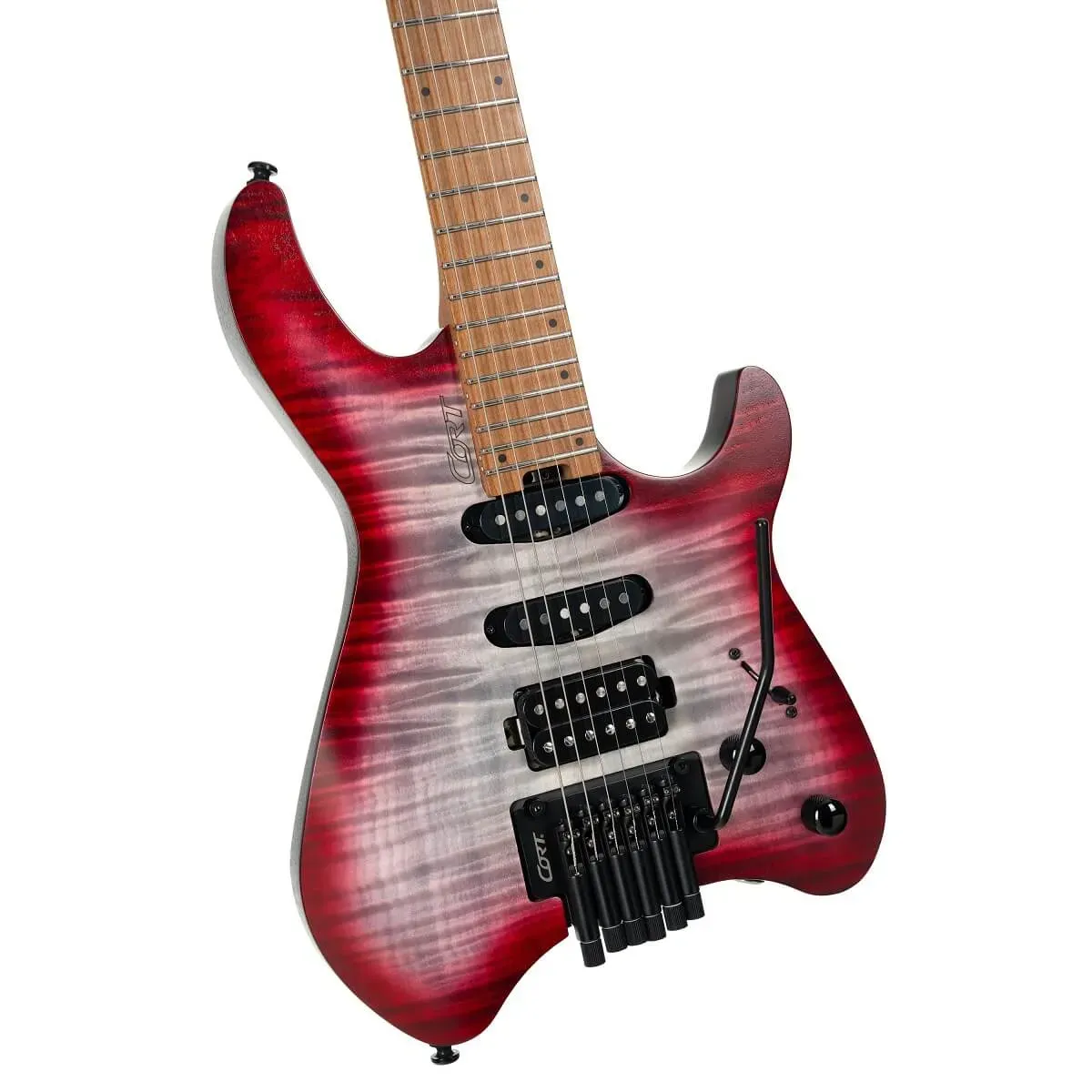 Cort Space G6TR Headless Electric Guitar – Semi Gloss Lava