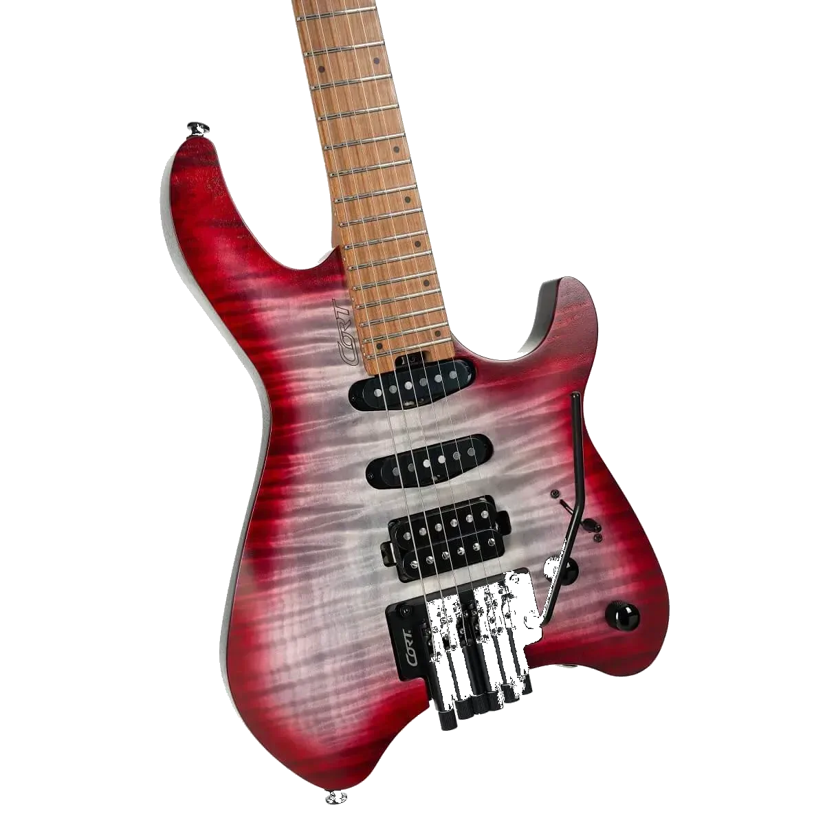 Cort Space G6TR Headless Electric Guitar – Semi Gloss Lava