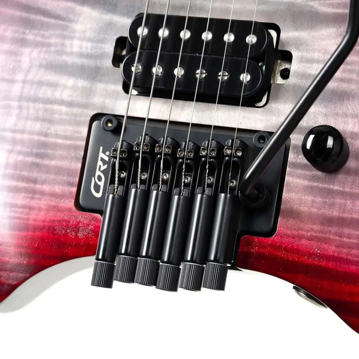Cort Space G6TR Headless Electric Guitar – Semi Gloss Lava — view 4