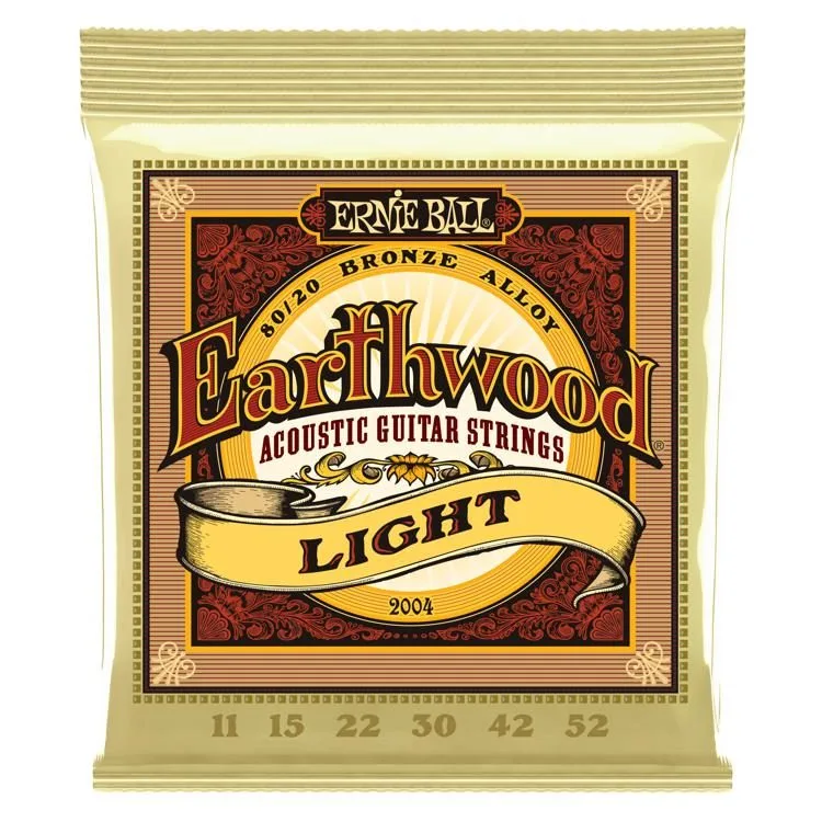 Ernie Ball Light Earthwood 80/20 Bronze Acoustic Strings - 11-52