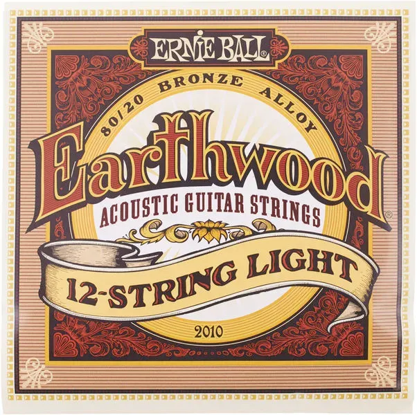Ernie Ball 2010 12-string Light Earthwood 80/20 Bronze Acoustic Strings - .009-.046