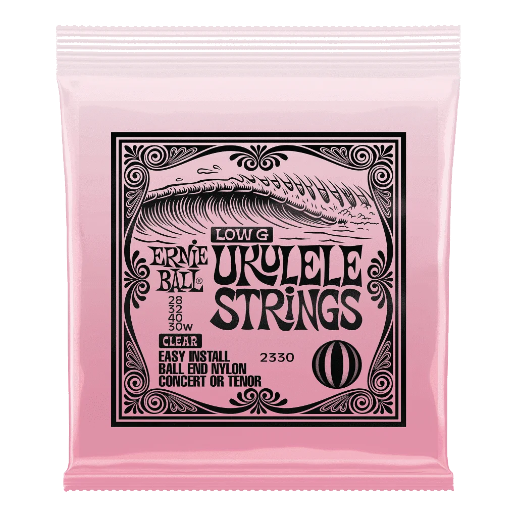 Ernie Ball 2330 Low G Ukulele Strings for Concert/Tenor – Clear Nylon Ball End — view 1