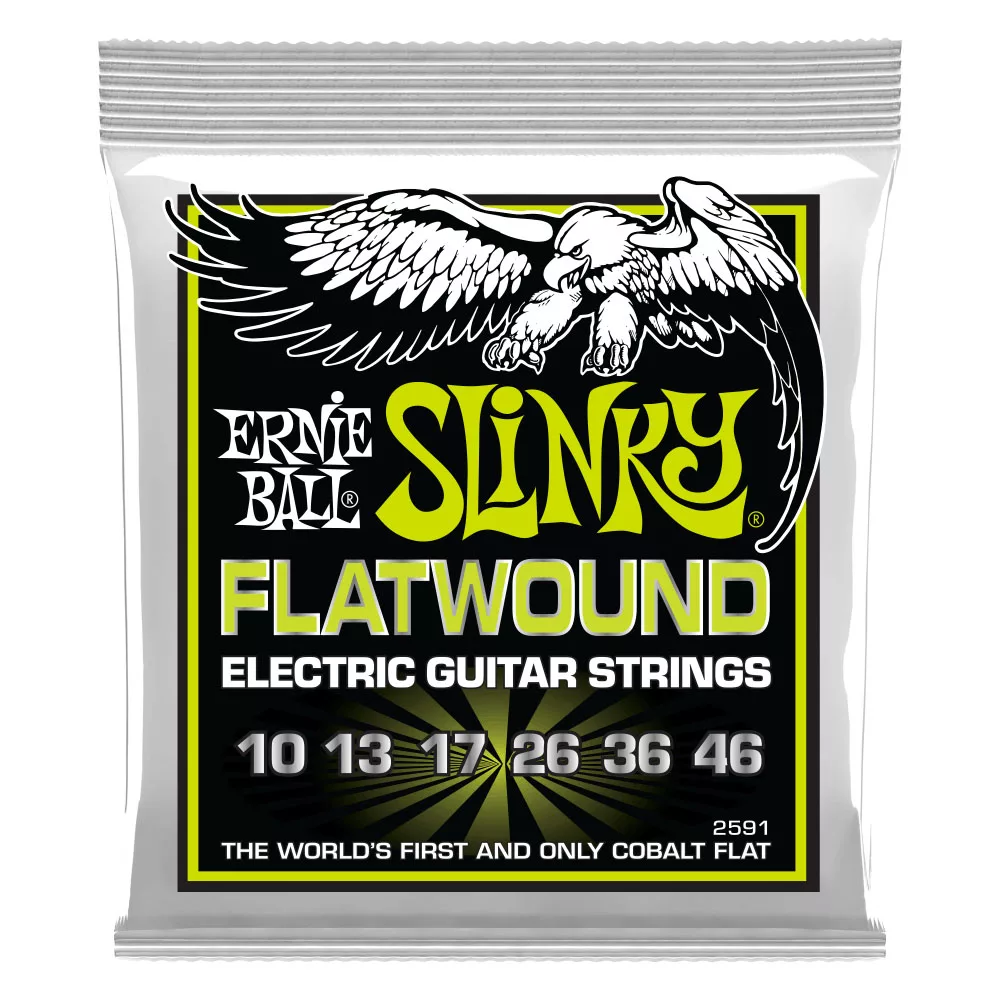 Ernie Ball Regular Slinky Flatwound Electric Guitar Strings – 10-46