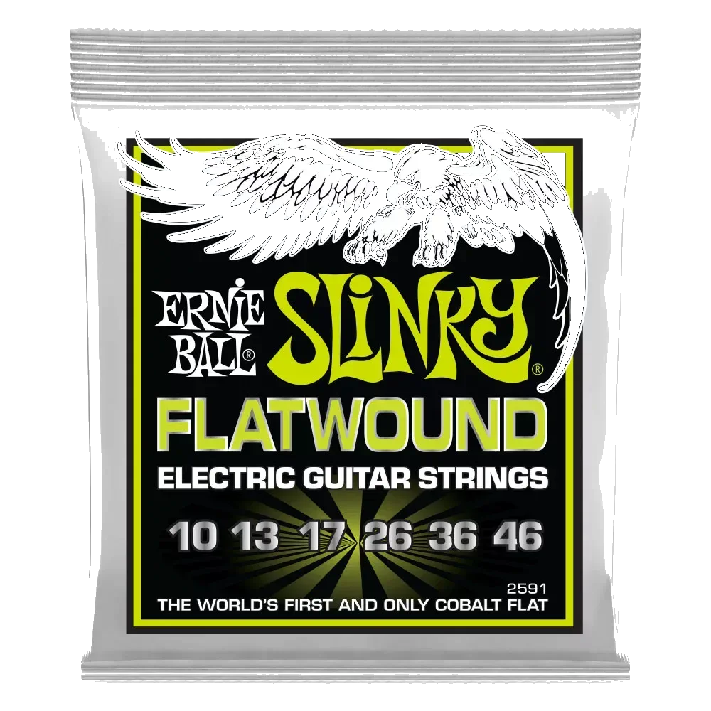 Ernie Ball Regular Slinky Flatwound Electric Guitar Strings – 10-46