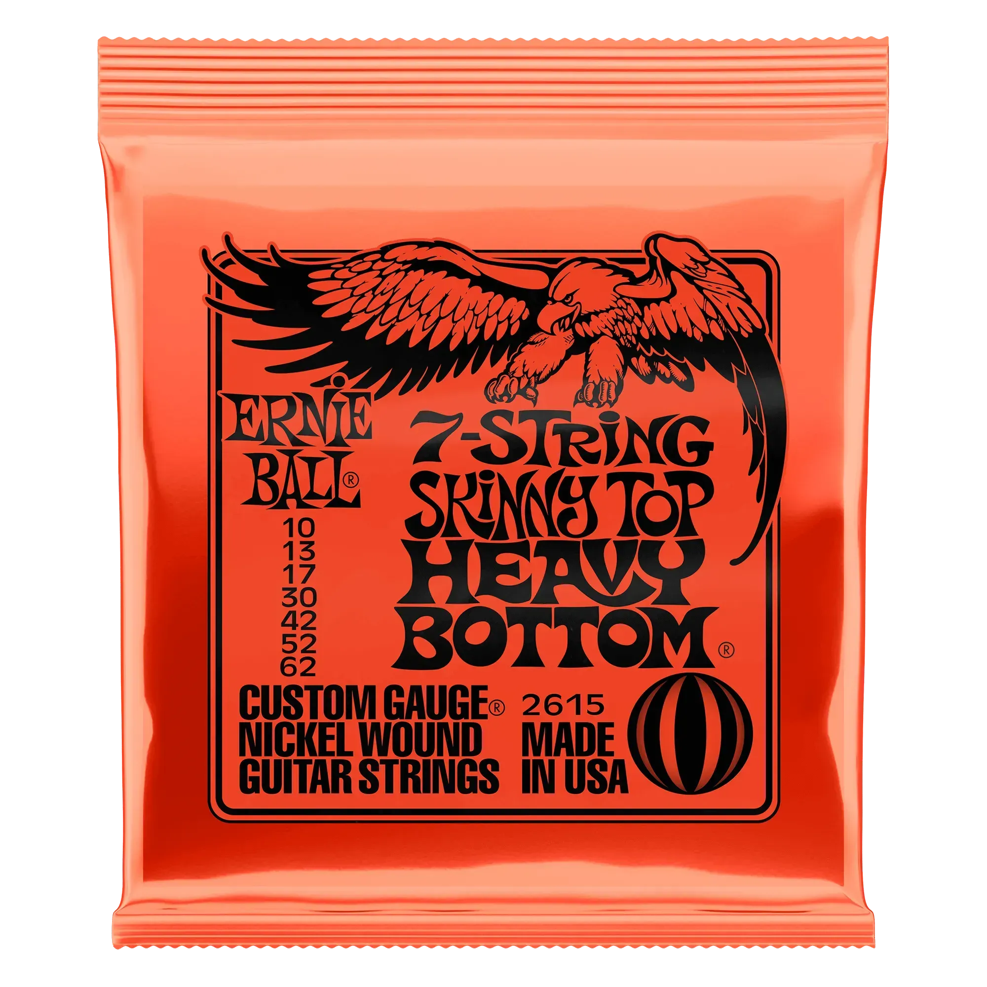 Ernie Ball 7-String Skinny Top Heavy Bottom Slinky Electric Guitar Strings (10-62)
