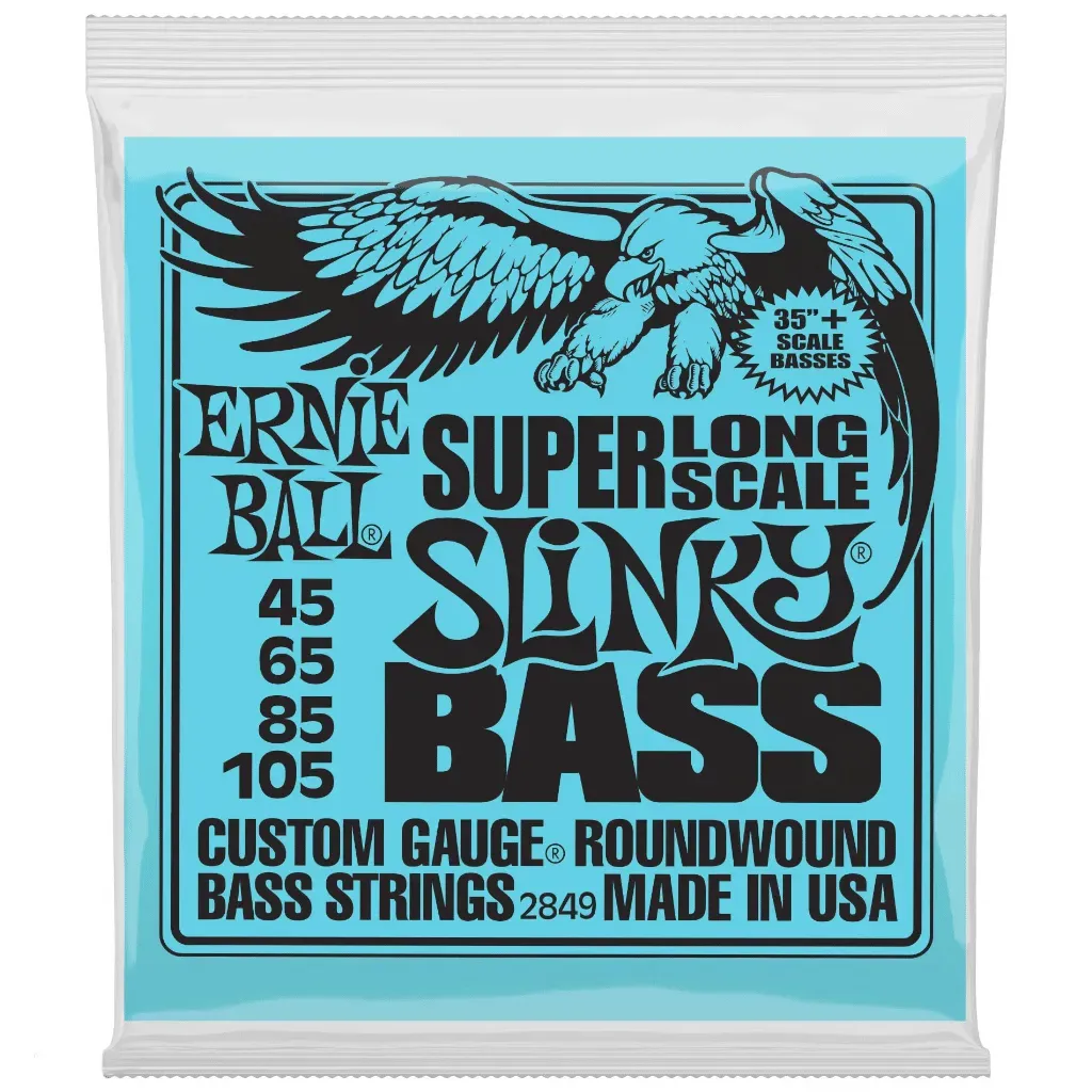 Ernie Ball 2849 Super Slinky Nickel Wound Electric Bass Guitar Strings - .045-.105 Long Scale — view 1