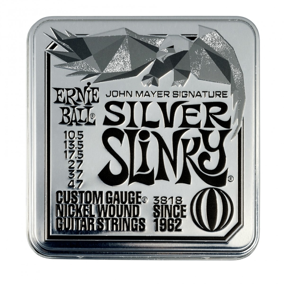 Ernie Ball John Mayer Silver Slinky Signature Electric Guitar Strings 3-pack Tin
