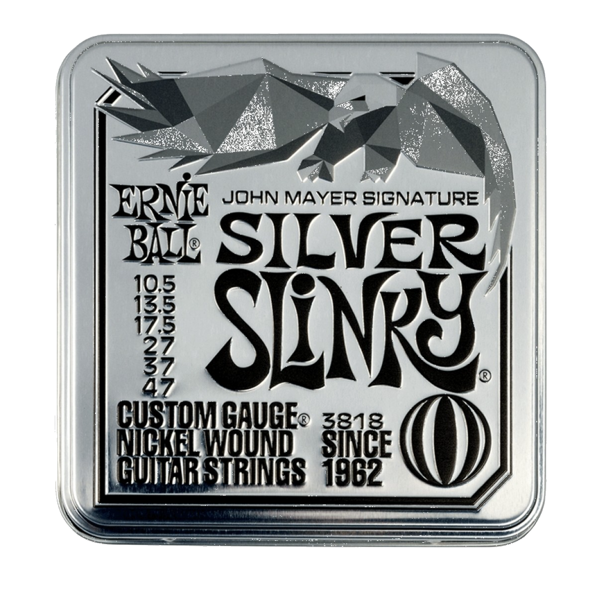 Ernie Ball John Mayer Silver Slinky Signature Electric Guitar Strings 3-pack Tin