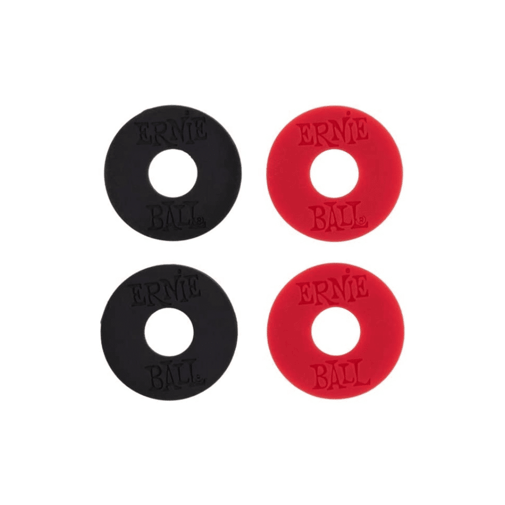 Ernie Ball Strap Blocks – Black and Red (4-Pack) — view 2