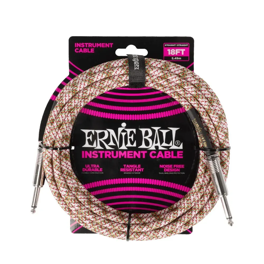 Ernie Ball 6430 Braided Instrument Cable - 18 foot Emerald Argyle