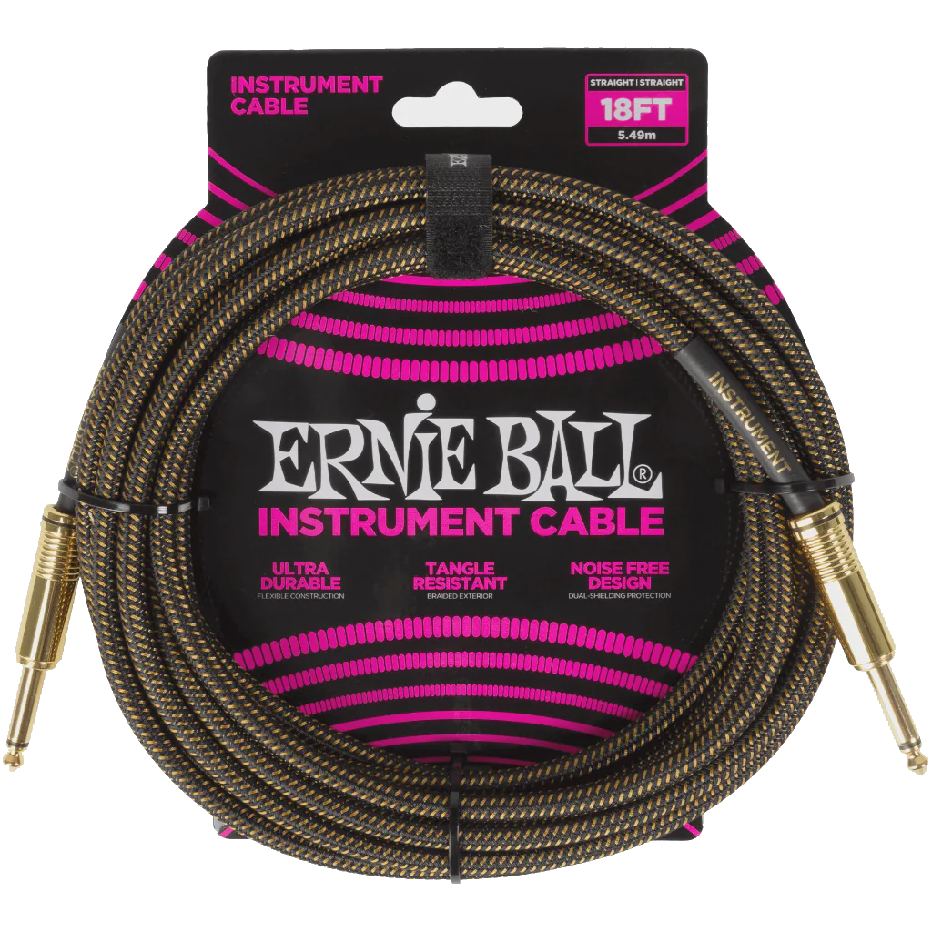 Ernie Ball Braided Instrument Cable – (5.5M) – Pay Dirt