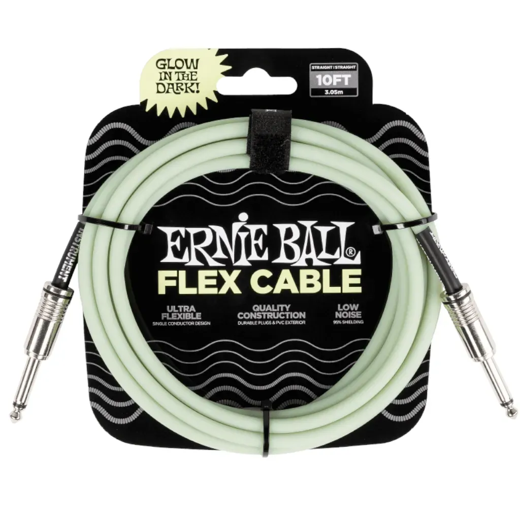 Ernie Ball Flex Instrument Cable – Glow in Dark – (3M) — view 1