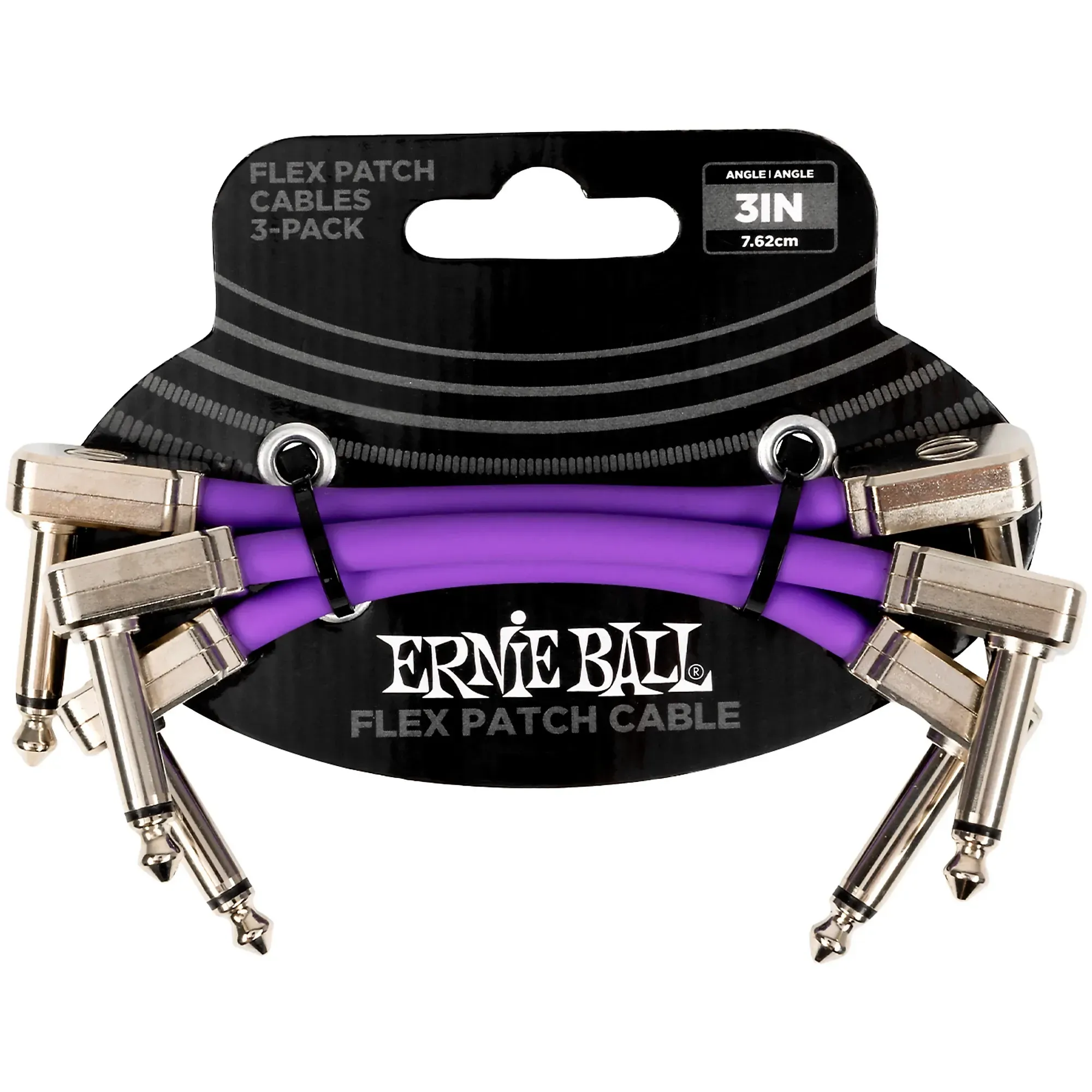 Ernie Ball Flex Patch Cable 3 Inch – Purple – 3 Pack