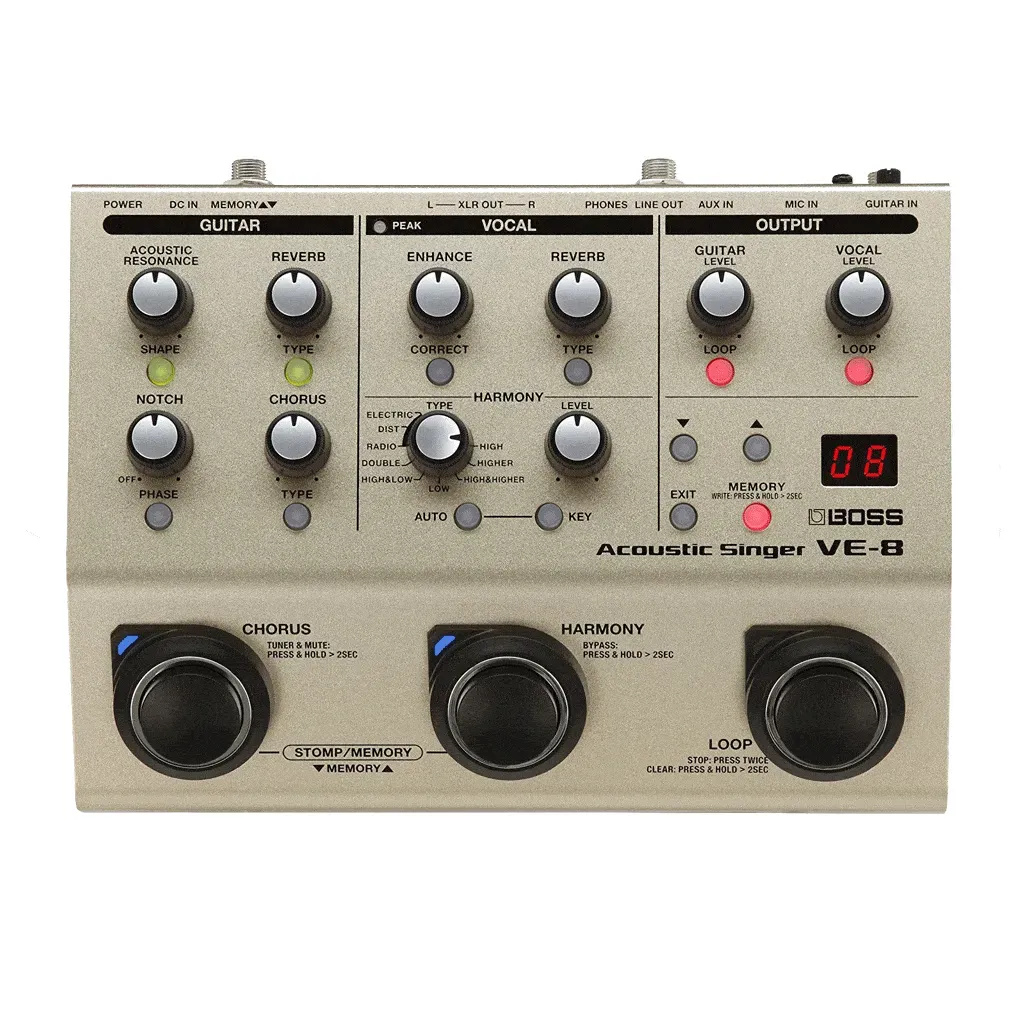 Boss VE-8 Acoustic Singer Effects Processor Pedal
