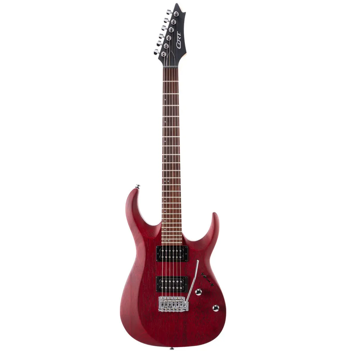 Cort X100 Electric Guitar – Open Pore Black Cherry — view 3