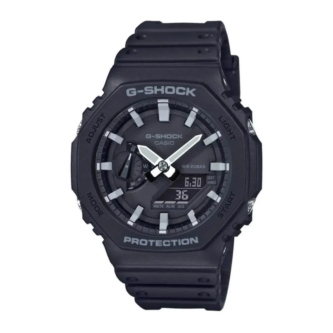 Casio G-Shock GA-2100-1 Carbon Core Guard Analog-Digital Black Resin Watch