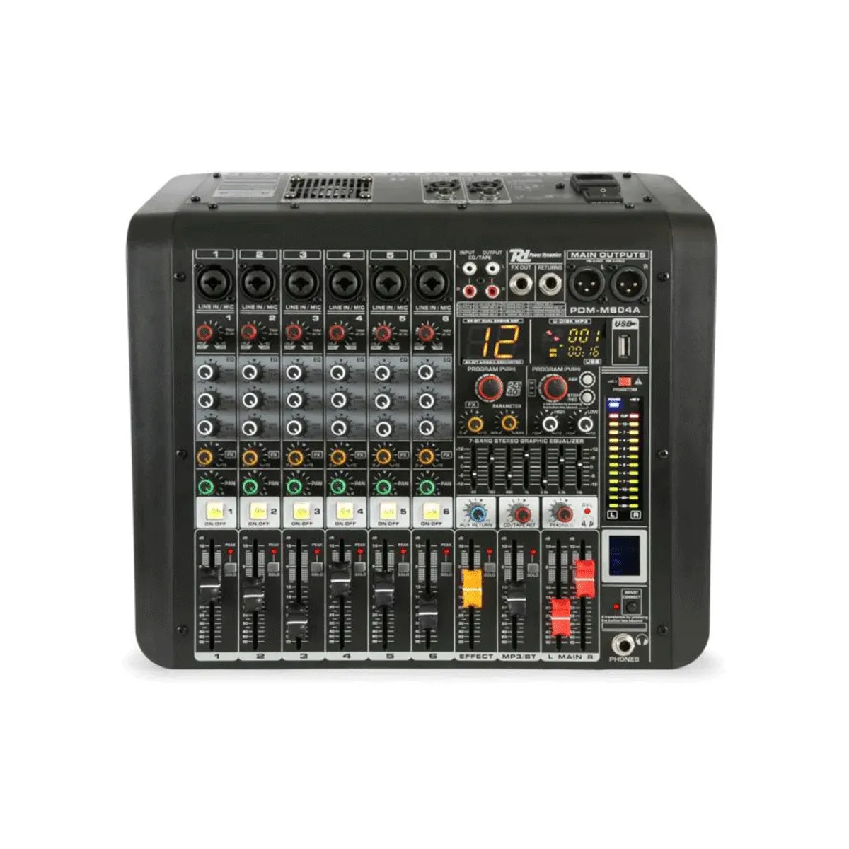 PDM M604A Powered Music Mixer 6-Ch Dsp/Bt/Usb/Mp3 — view 2