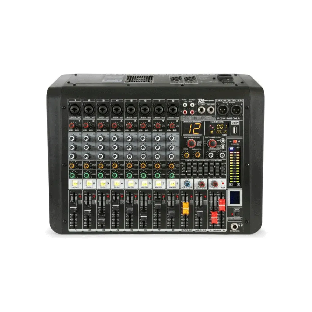 PDM M804A Powered Music Mixer 8-Ch Dsp/Bt/Usb/Mp3 — view 2