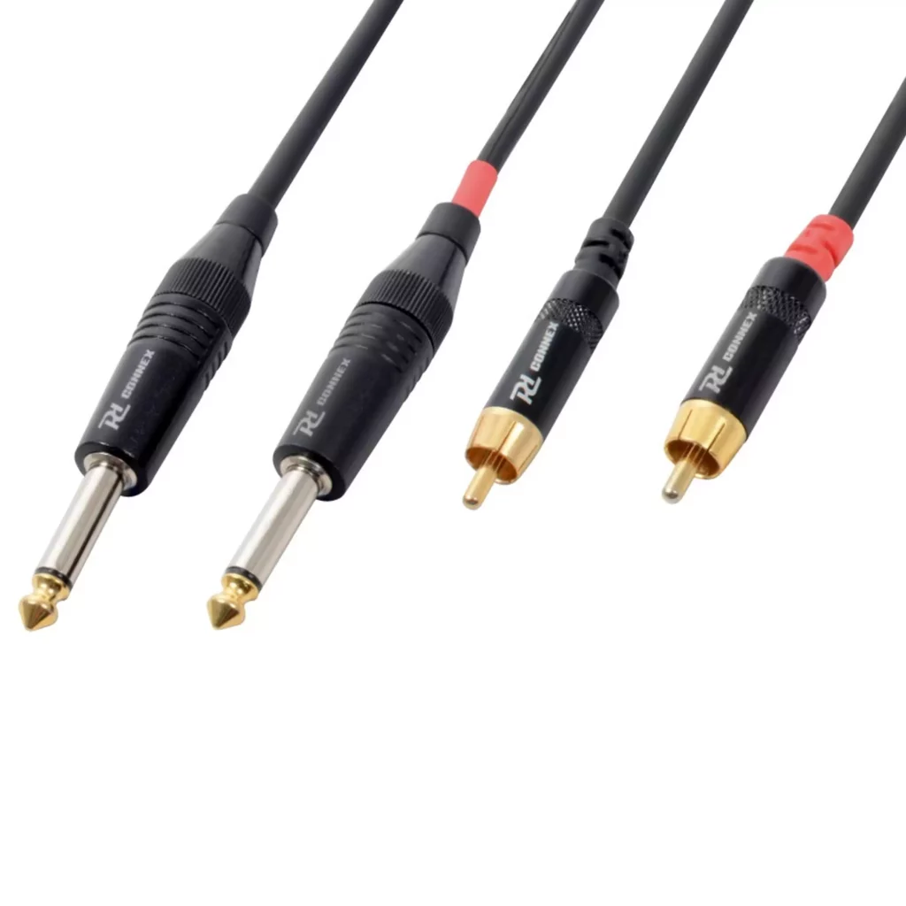 PD Connex CX74-6 2X 6.3MM Mono Male – 2X RCA Male Cable – 6M