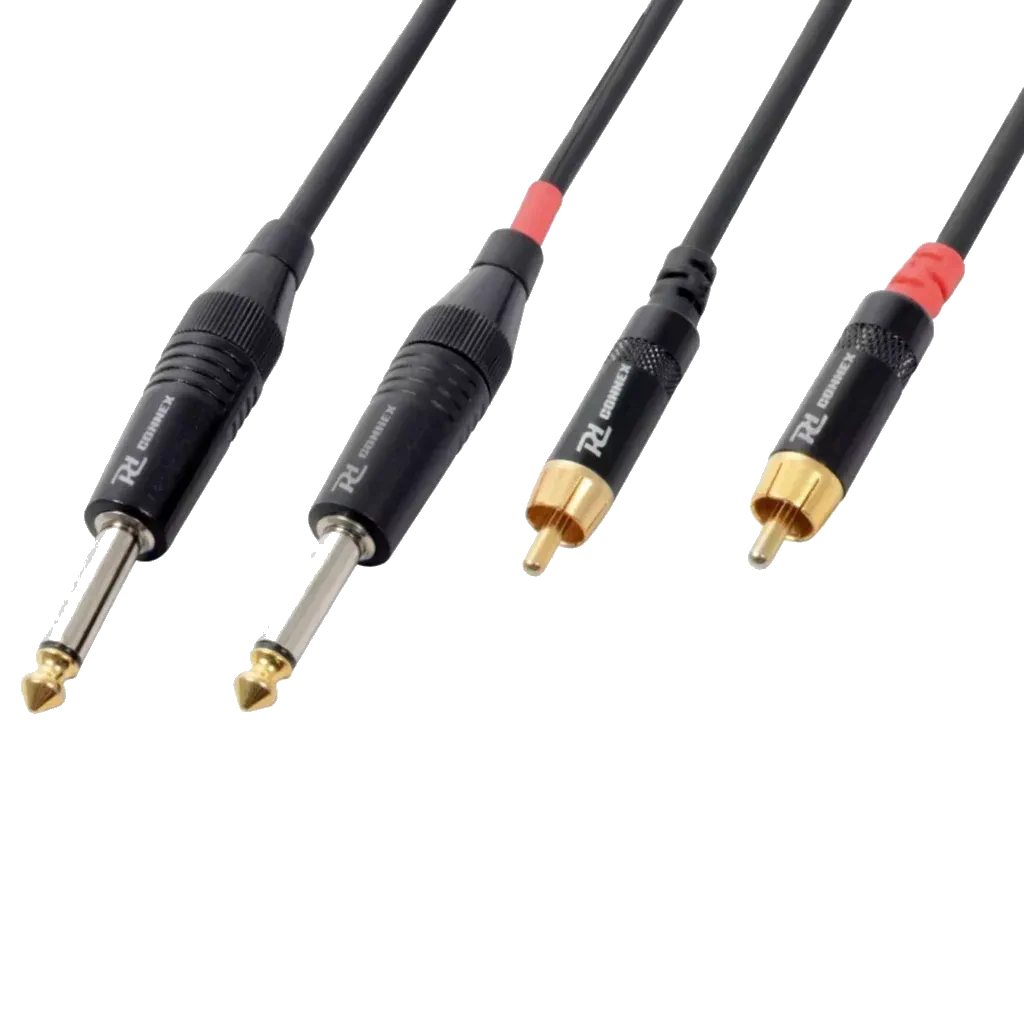 PD Connex CX74-6 2X 6.3MM Mono Male – 2X RCA Male Cable – 6M