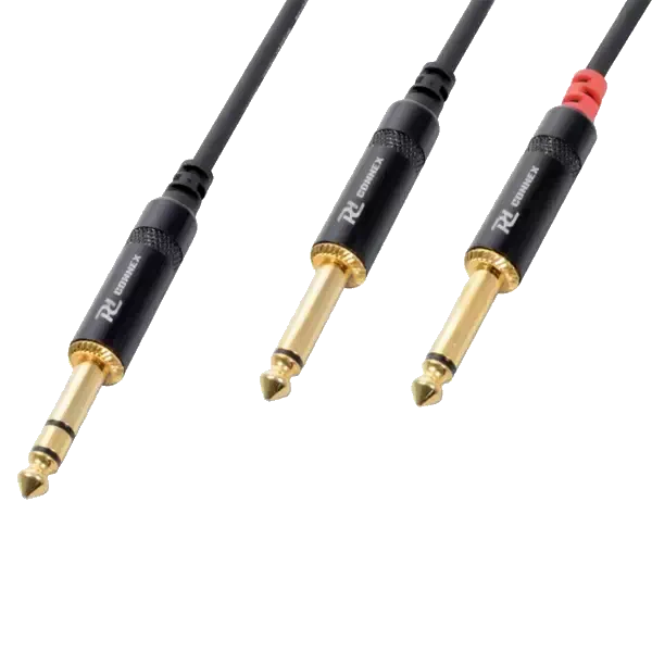 PD Connex CX76-3 6.3mm Stereo Male – 2X 6.3mm Mono Male Cable – 3M