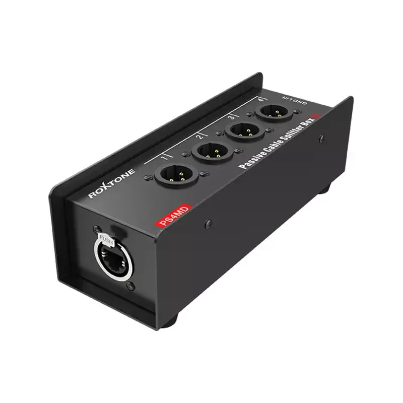 Roxtone Cat Snake Splitter Box 4x XLR Male with Ethercon RJ45