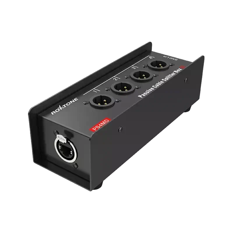 Roxtone Cat Snake Splitter Box 4x XLR Male with Ethercon RJ45