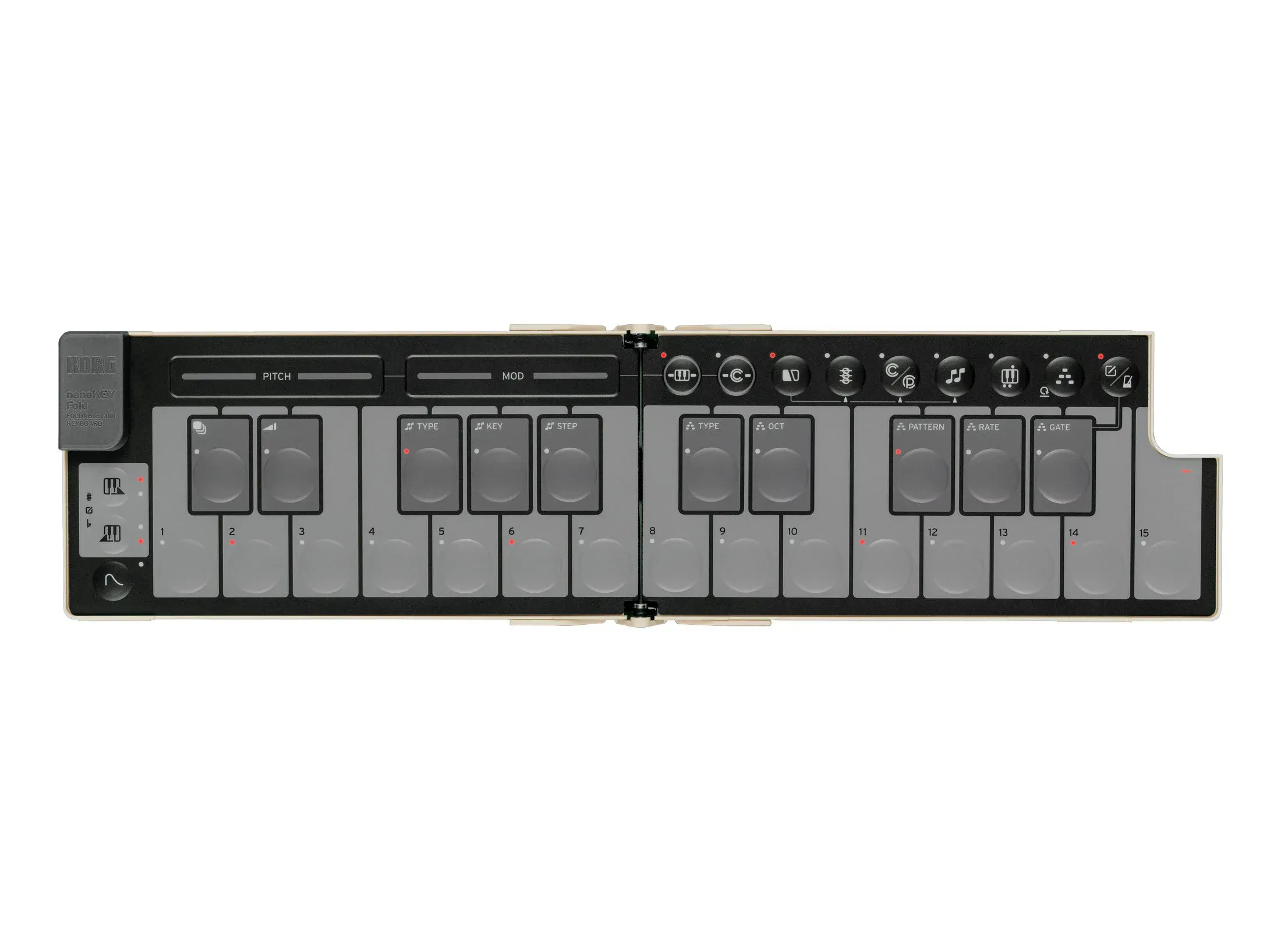 Korg nanoKEY Fold Foldable MIDI Keyboard - Black — view 1