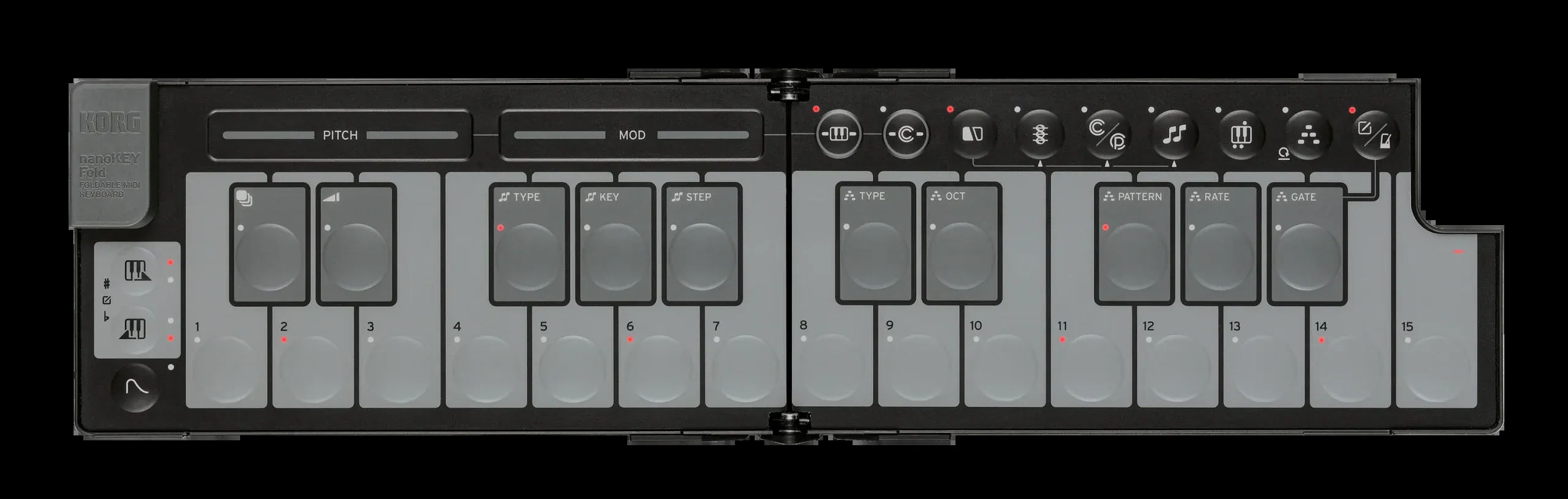 Korg nanoKEY Fold Foldable MIDI Keyboard - Black — view 3