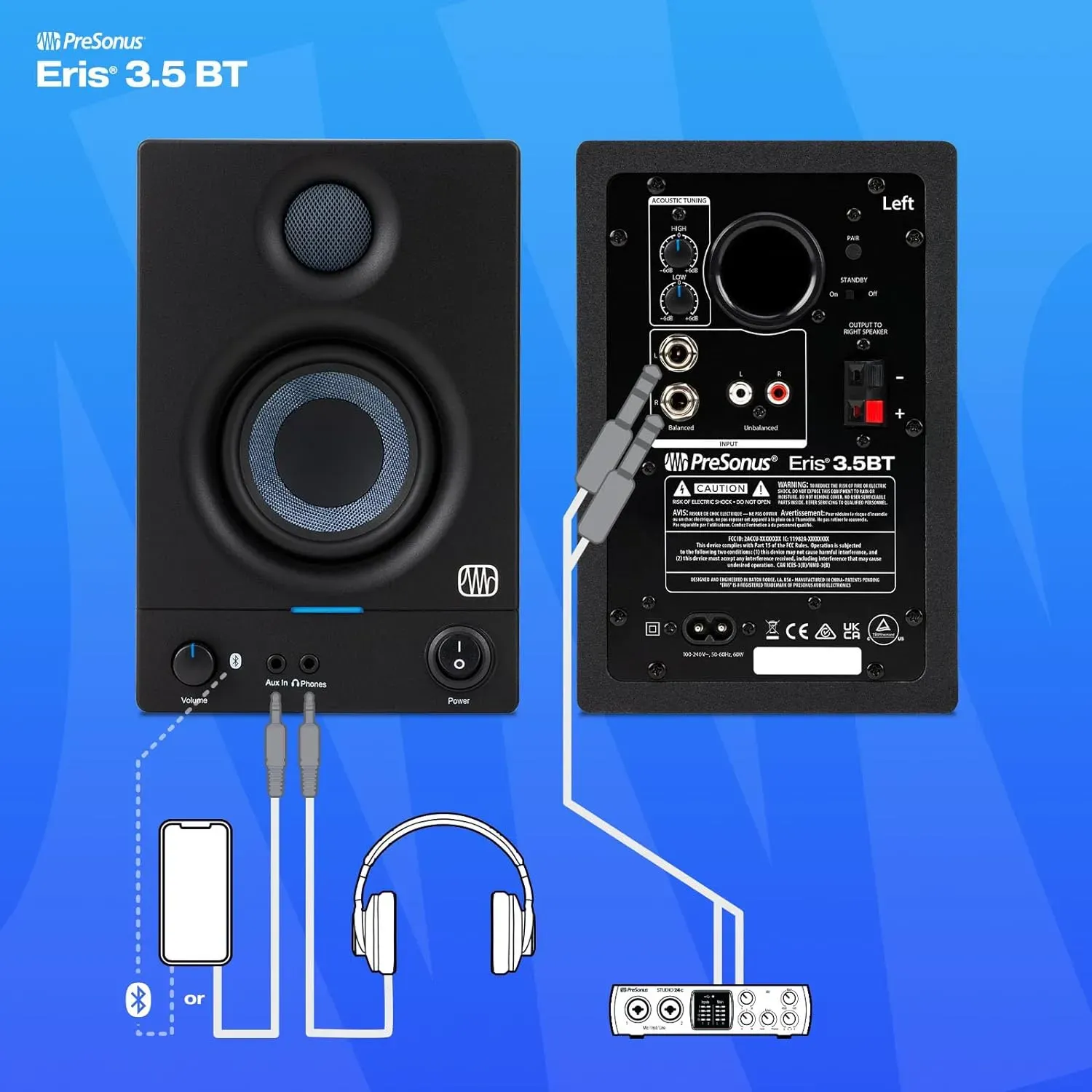 PreSonus Eris 3.5BT 3.5-inch Powered Bluetooth Studio Monitors — view 4