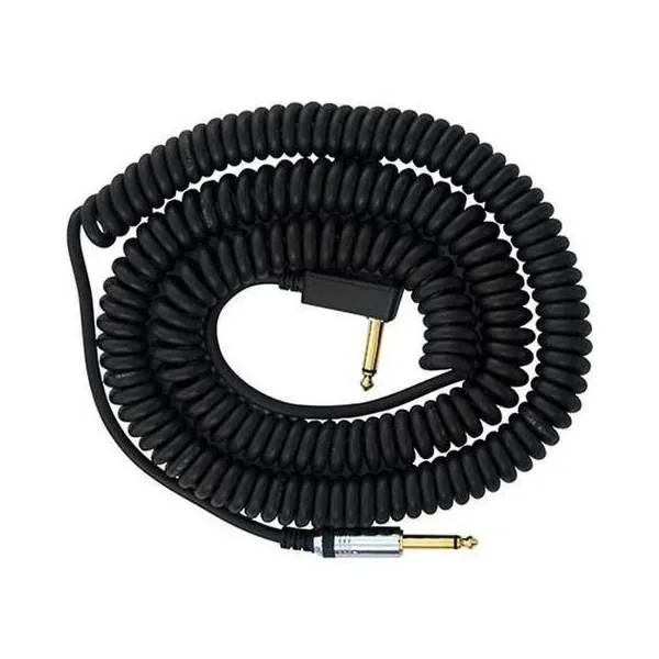 Vox VCC90BK VCC Vintage Straight to Right Angle Coiled Guitar Cable - 29.5 foot Black — view 1