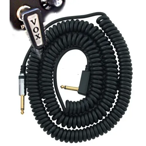Vox VCC90BK VCC Vintage Straight to Right Angle Coiled Guitar Cable - 29.5 foot Black — view 2
