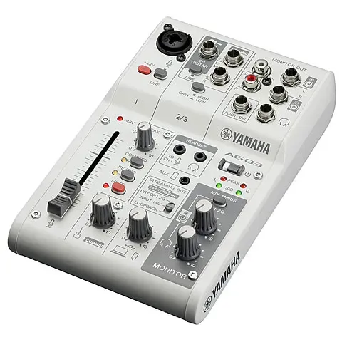 Yamaha AG03 Mk2 3-channel Mixer and USB Interface - White — view 2