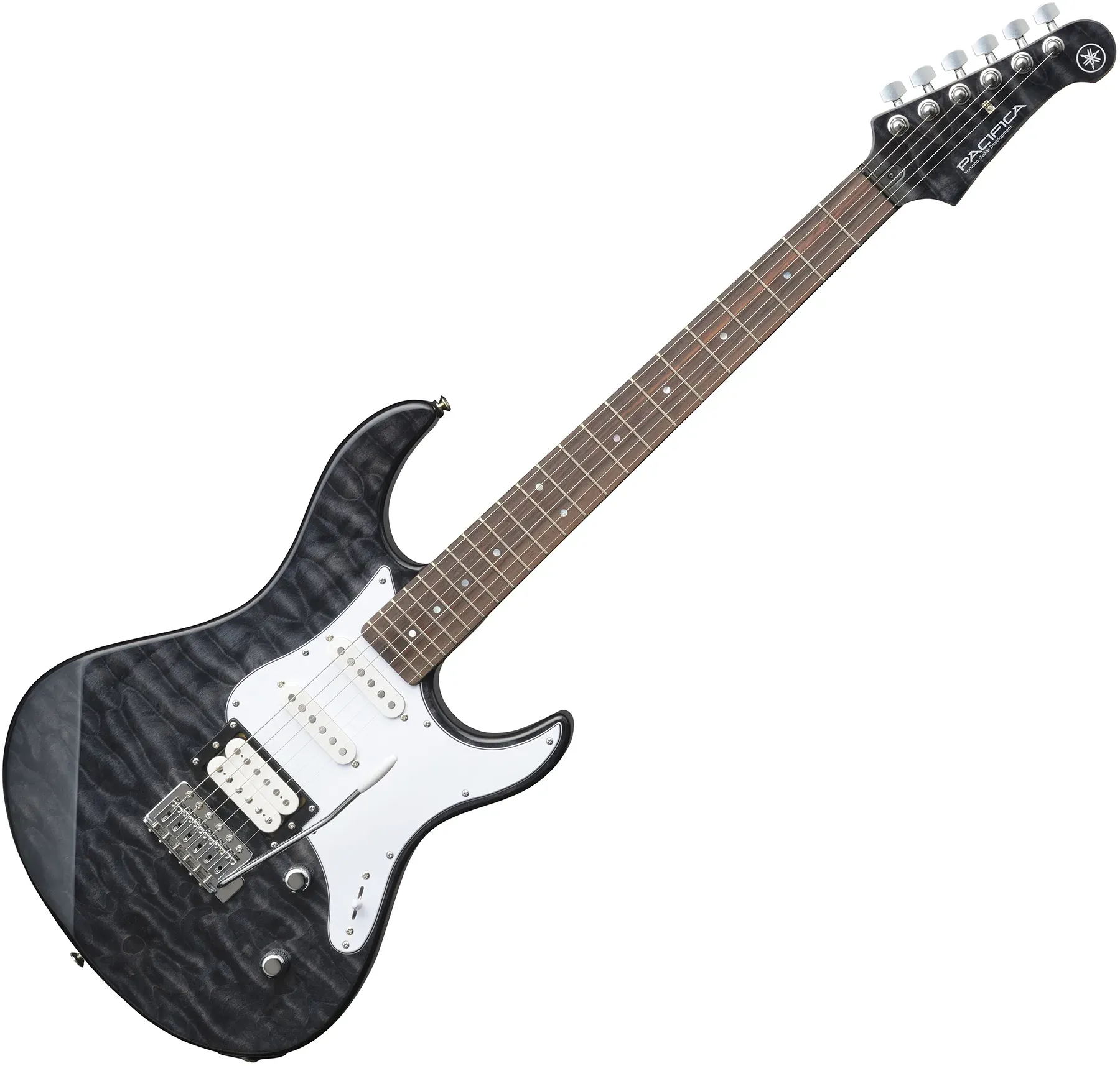 Yamaha Pacifica 212V Electric Guitar with Quilted Maple Top in Translucent Black — view 2