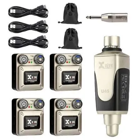 Xvive U45R4 5.8GHz Wireless In-Ear Monitor System with 4 Receivers — view 2