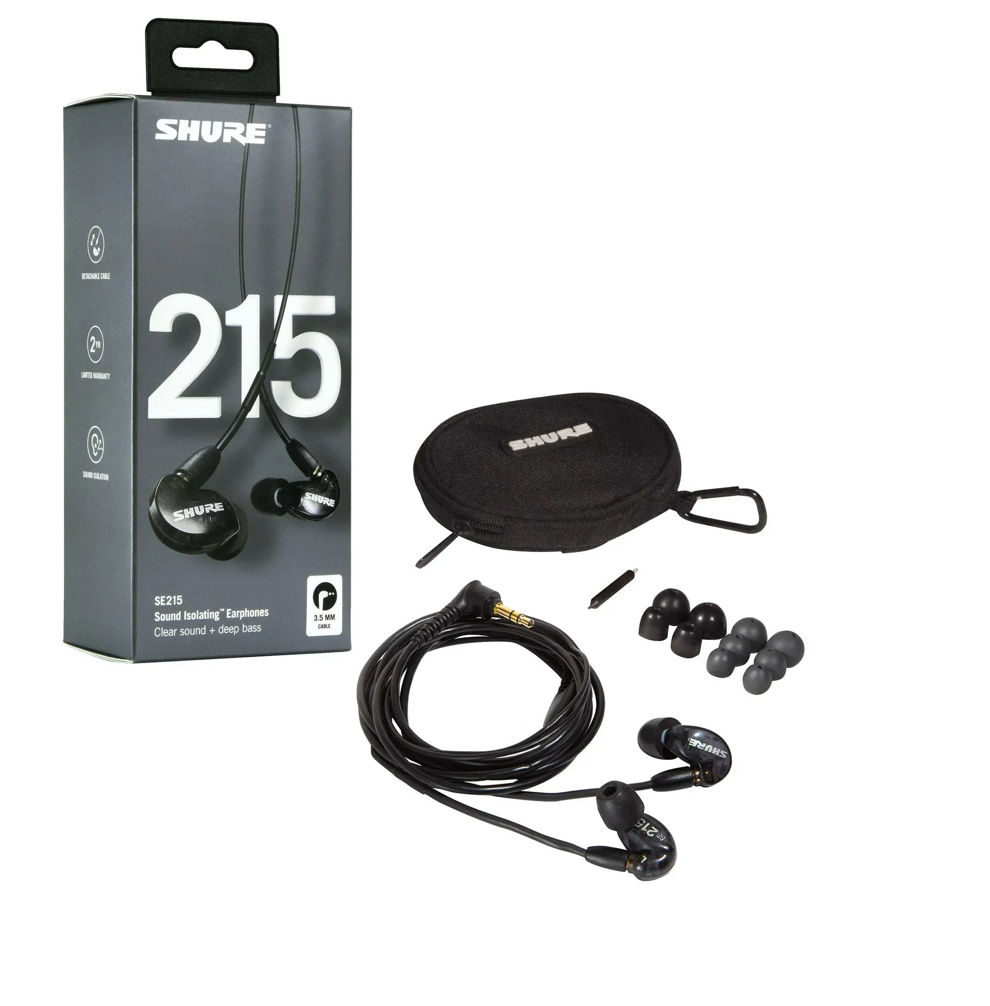 Shure SE215 Sound-isolating Earphones - Black — view 2