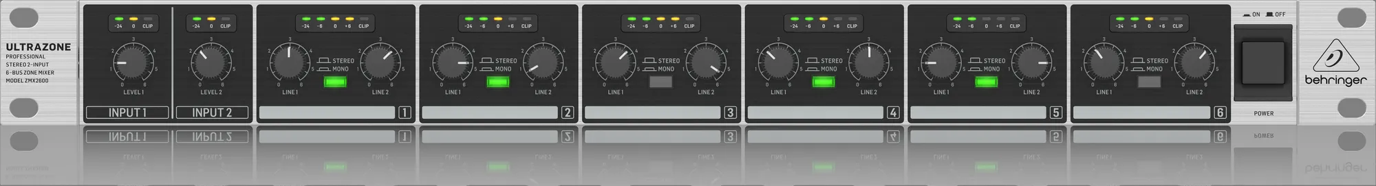 Behringer Ultrazone ZMX2600 Rackmount Zone Mixer — view 2